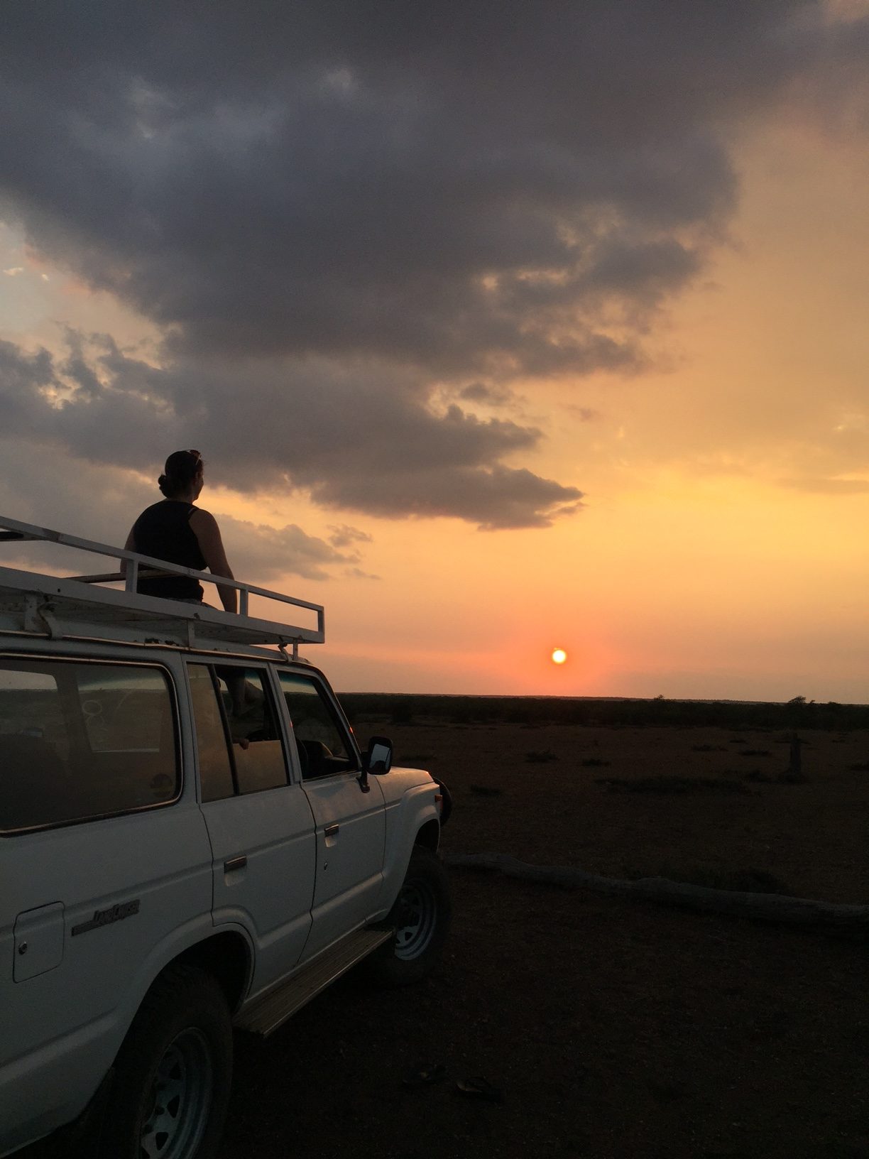 Admiring the sunset over Kruger